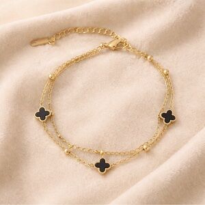 18K Gold Luxury Clover Chain Bracelet